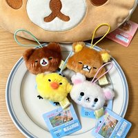 Kawaii Rilakkuma Bear Emoji Pendant Plush Toy Mobile Phone Lanyard Toy Cartoon SAN-X Easy Bear Series Doll Cute Birthday Gifts