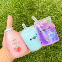 Summer Squishy Big Milk Tea Cup Pinching Squeeze Toy Fruit Cup Sensory Stress Relief Water Polo Children's Day Kids Adult Gift