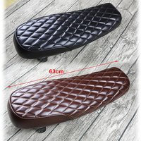 Black PU Leather Motorcycle racer Seat Flat Saddle 63cm / 24.8'' Long