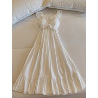 Pure Cotton Summer Sleepwear Women's Style with Chest Pad Strap Design Princess Style Outerwear Home Clothes Nightgown