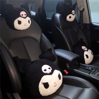Sanrio Car Headrest Waist Pillow Kuromi Kawaii Plush cartoon Car Seat Cushion Set cute Gifts