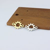 10pcs Stainless Steel Shiny Polished Sun Connector Jewelry Charms Pendant DIY Handcraft Vacuum Plate Waterproof Antiallergic