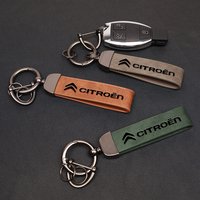 Car Emblem Cowhide Keychain Key Holder For Citroen C4 C3 C2 C1 DS3 Berlingo Xsara Grand Picasso Jumper Cactus Saxo Key Ornaments