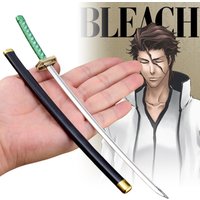10inch Anime Bleach Katana Kurosaki Ichigo Sword Aizen Metal Ninja Knife Blade Real Size Japanese Katana Samurai Sabre Toy Gift