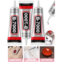 8-Pack B7000 Resin Adhesive - Waterproof Clear B-7000 Glue (15g/0.5 fl. oz.) for Jewelry, Rhinestones, and Mobile Phones