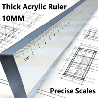 Multi-Function Paperweight Ruler - 50cm Thick Acrylic Cutting Grid for Graphic Design, Calligraphy & Craft