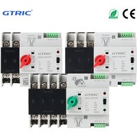 GTRIC Dual Power Automatic Transfer Switch 2P 3P 4P Din Rail 220V AC 63A 100A Selector Switches Uninterruptible Power Generator