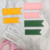 Alinacutle Metal Cutting Dies Cut 2pc Banners Tag Heart Edge Fish Tail Flag Scrapbooking Paper Craft Album Card Punch Art Cutter