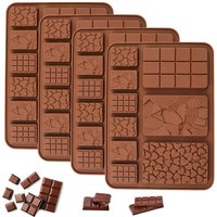 Food Grade Break-Apart Chocolate Molds Reusable Non-Stick Silicone Different Shape Protein and Energy Bar Molds Cake Mould
