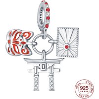 Charms Original Japanese Fox Mask Torii Pendant S925 Sterling Silver Bead Fit Bracelets Diy For Women Fine Jewelry Love Gift
