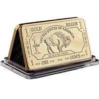 Gold Plated Bullion Buffalo Beauty Bar United States Of America 1 Troy Ounce Replica Gold Clad Buffalo Bar