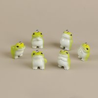 6pcs Funny Green Frogs Resin Charms Animal Pendant DIY Phone Chains Keychain Accessory for Jewelry Making Findings