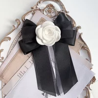Vintage Camellia Velvet Bow Tie for Women's Fashion Suit Shirt Uniform Accessories Collar Flowers Bow-tie Pins Handmade Gifts