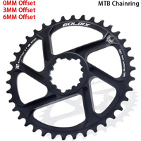 MTB Bike Chainring for 3 Bolt Ultralight Chainwheel 0mm 3mm 6mm Offset 30T 32T 34T 36T 38T for 11/12 Speed 3 Bolt
