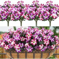 1/2Pcs Artificial Morning Glory Outdoor Decor UV-Resistant Silk Morning Glory Fake Plant for Garden Balcony Wedding Home Decor