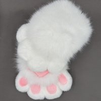 Cute Cartoon Cosplay Costume Gloves Furry Kig Plush Cat Paw Gloves Cosplay Props Party Fingerless Cosplay