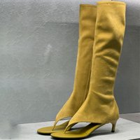 Ladies' Spring and Summer New Slim Heel Pinch Toe Knee Length Cool Boots, Fashionable Side Zipper Mid Length Women's Boots image 4