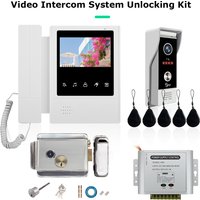 4.3 Inch LCD Video Intercom System for Home Support 2 Way Intercom RFID Card Unlock Metal Doorbell with Lock Set