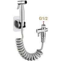 Handheld Toilet Bidet Sprayer Gun Holder Self Cleaning Wash Bidet Faucet Spray 3 Way Valve Bathroom Shower Head Hose