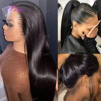 30 40Inch Straight 360 Full Lace Frontal Human Hair Wigs 250 Density 13x6 Raw Hd Transparent Lace Front Preplucked Wig For Women