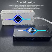Magnetic 2-in-1 9+9 Ports ARGB PWM Fan Hub with Remote, Built-in ARGB Light PC Controller (Black/White, Battery Not Included)