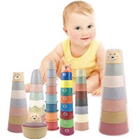 Baby Stacking Cup Toys Baby Early Educational Toy Nesting Cup Toy Baby Bath Toy Best Montessori Toy Gift for 6 Month+ Boys&Girls