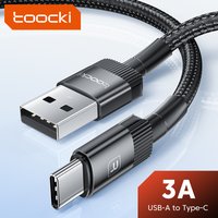 Toocki 3A USB Type C Cable Fast Charging QC 3.0 Data Cable For Samsung Xiaomi Huawei P30 USB A To USB C Cable 2M 3M