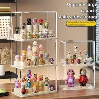 Large Capacity Clear Acrylic Blind Box Display Shelf Bubble Mart Organizer Handiwork Display Box Lego StorageBox