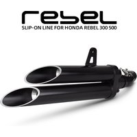 For Honda Rebel 300 500 CMX300 CMX500 Full Black Motorcycle Exhaust Middle Link Pipe Double Outlet Muffler Performance Upgrade