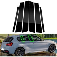 6Pcs For BMW 1-Series F20 2012 2013 2014-2019 Car Glossy Black Window Door Column BC Pillar Post Cover Trim Stickers Accessories