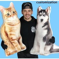 Customized Cat and Dog Throw Pillows—Double-Sided Printed Pet Cushions, Suitable for Birthday and Christmas Gifts, All-Season Sofa and Bed Decorations, Can Be Customized with Photos/Text/Texts,