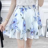 Floral Print A-Line Skirt Women's High Waist Short Skirts Summer New Style plus Size Style Korean Version Skirts