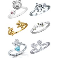 2026 Disney European New 925 Silver Size 6, 7, 8, 9 Mickey Glove Bear Fish Ring Fit Parties Women's Exquisite Luxury