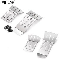 MIBIDAO Stanles Steel Front Skid Plate Rear Chassis Armor Protector for 1/18 Granite Grom RC Car Upgrade Parts Accessories