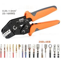 IWISS SN-58B=28B+48B Wire Crimping Pliers 0.25-1.5mm² For Box TAB 2.8/4.8/6.3 SM2.5 XH2.54 Terminals Kit Electrical Hand Tools