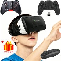 Cell Phone 3D Headset VR Glasses Virtual Reality Helmet Goggle Devices Viar Lenses Smartphone Smart Game Controller joystick Set