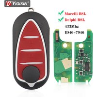 YIQIXIN 433Mhz ID46 PCF7946 3 Buttons Car Remote Key For Alfa Romeo Mito Giulietta 159 GTA 2010-2016 Delphi/Marelli Auto Fob