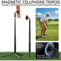 Telescopic Magnetic Golf Tripod Stand Metal Magnet Selfie Stick Monopod for Golf Traing Aid Swing Recording for iPhone Magsafe