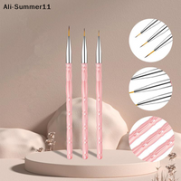 【Amn】3pcsNail Art Brushes Nail Art Liner Brush For Thin Details Fine Drawing Liner Brush UV Gel Polish Painting Nail Design Tool