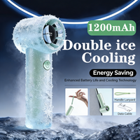 Portable High Speed Turbo USB Rechargeable Handheld Fan with Digital Display for Camping Outdoor Office Travel Cooling Comfort