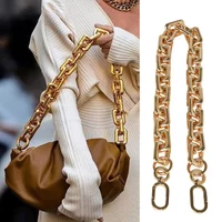 40/60cm Chunky Gold Chain Bag Strap Lightweight Acrylic Replacement Handle for Baguette Bag Underarm Shoulder Chain Accessory