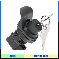 Durable Latch Button Lock 1 PCS Hardware for Boat RV Trailer Cupboard Drawer Latch Lock with 2 Keys Boating Equipment Black