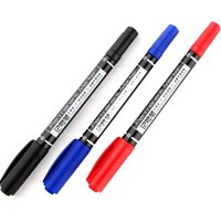 1/2/3pcs High Quality Waterproof Permanent Dual Tip 0.5/1.0 Mm Black Blue Red Art Marker Pens Student Office Stationery