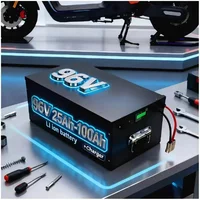96V Lithium-Ion Battery 30Ah-100Ah with Bluetooth BMS 5000W for Motor Robot Scooter Motorcycle AGV Charger Included