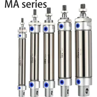Type MA à Double Action en acier inoxydable avec aimant, alésage 16/20/25/32/40mm, cylindre pneumatique à course 25/50/75/100/125/150/175mm