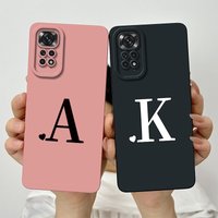 For Xiaomi Redmi Note 11 11S 4G 5G Case Cute Initial Letters Soft Liquid Silicone Shell For Redmi Note11 11 S 11 Pro Funda Capa