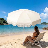 Patio Umbrella Fringe Tassel Pool Beach Outdoor Picnic Parasol Sun Protection Portable for Party Lawn Festival Market Holiday