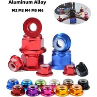 5/10pcs Colourful Aluminum Alloy Flange Nuts M2 M3 M4 M5 M6 Nylon Hex Insert Lock self-locking Screw Cap for RC Model Parts