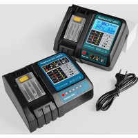 Waitley DC18RC Charger for Makita 18V Power tool Battery, Smart Fast Charger with Display and cooling fan