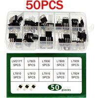 50PCS 10Value Voltage Regulator Kit Box LM317T L7805CV L7806 L7808 L7809 L7810 L7812 L7815 L7818 L7824 TO220 Integrated Circuit